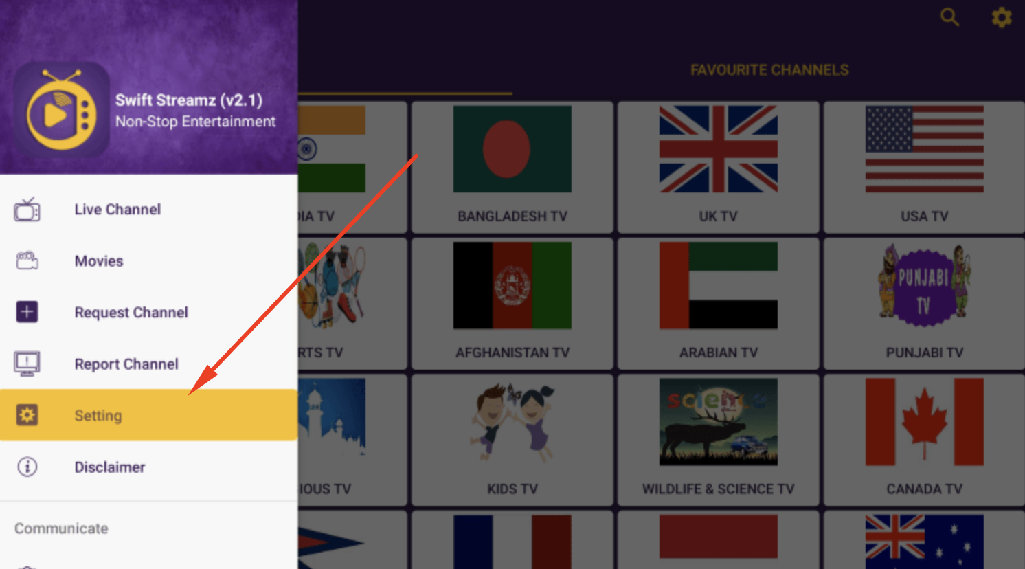 Settings - Swift Streamz Video Players FireStick